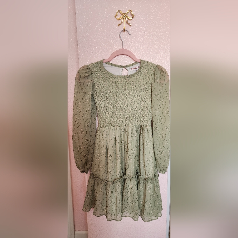 Nannette Kids Olive Green Dress